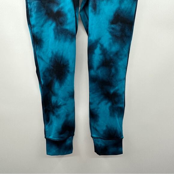 Champion Blue & Black Tie Dye Print Mid Rise Sport Jogger Tight in Cloud Burst M - Picture 4 of 11
